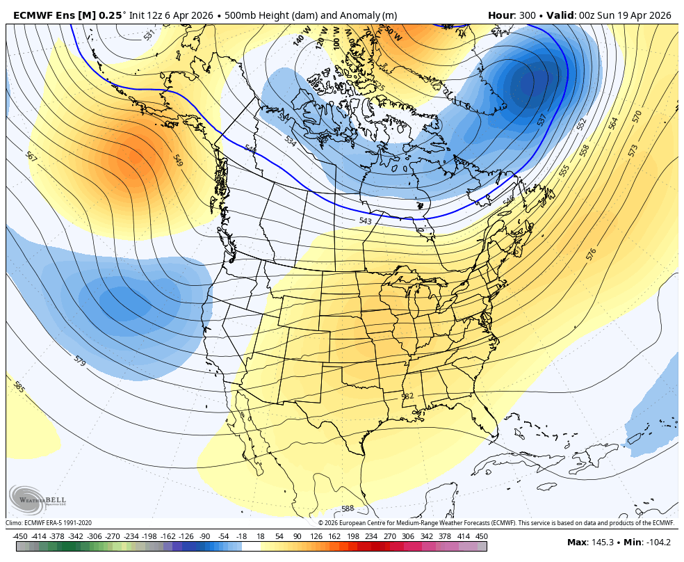 Possible lingering troughing into third week of April