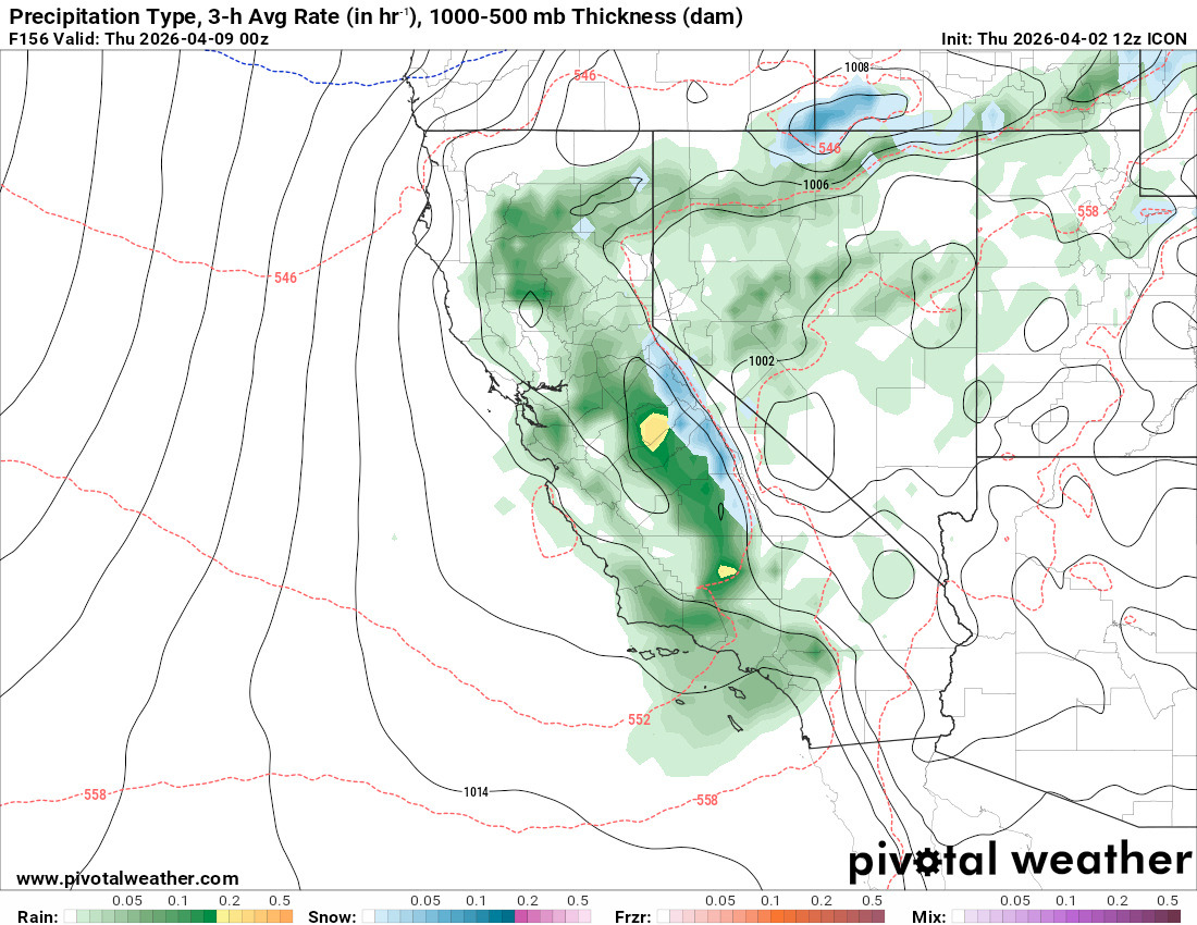 ICON precipitation forecast for Thu Apr 9