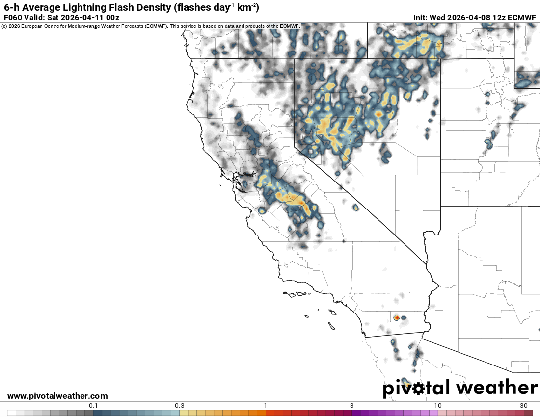 Lightning over the central valley