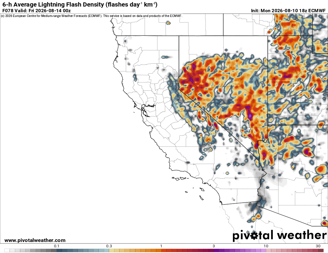 Lightning flash density