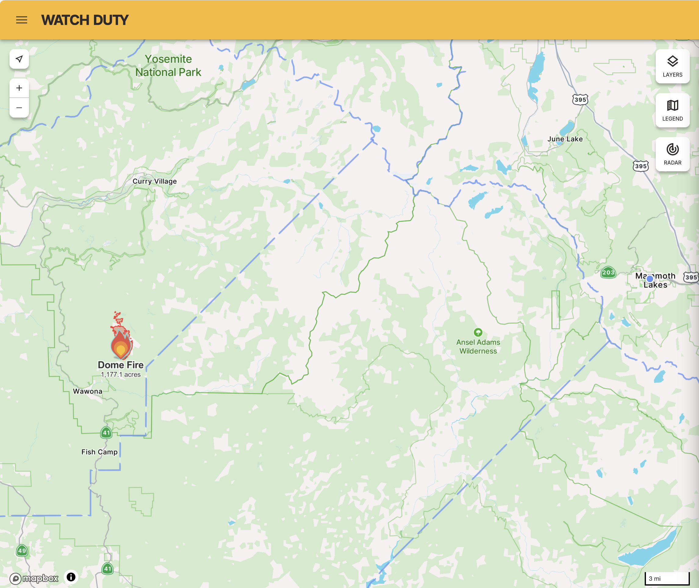 Dome Fire Map