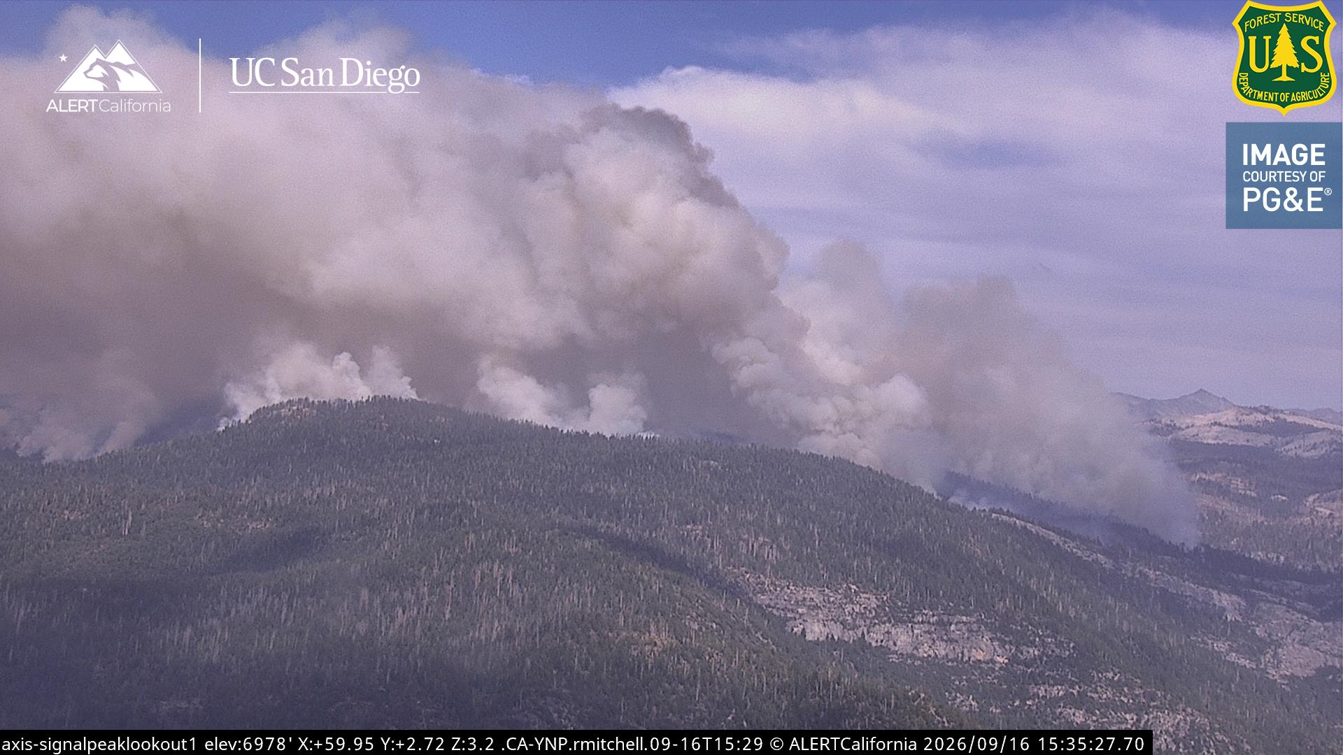 Dome Fire Image from Alert CA cameras
