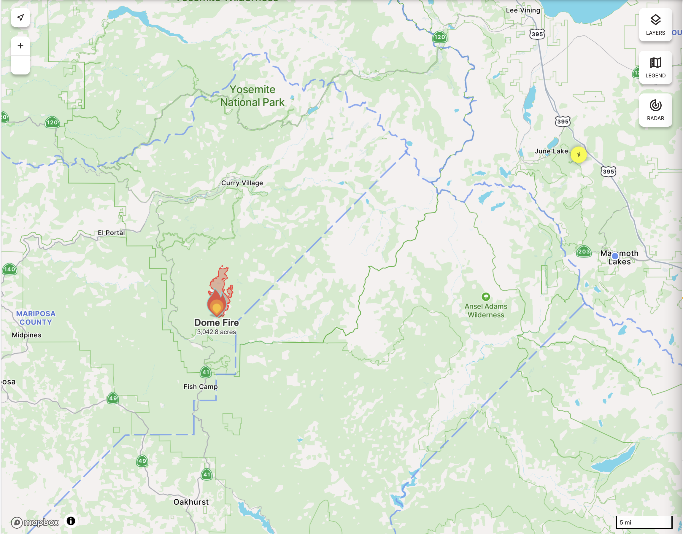 Dome Fire Map