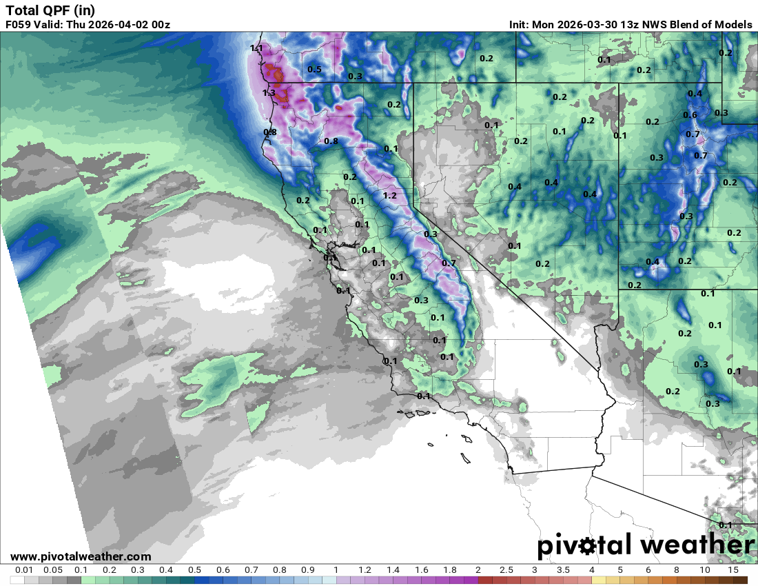 NWS NBM showing higher precip amounts